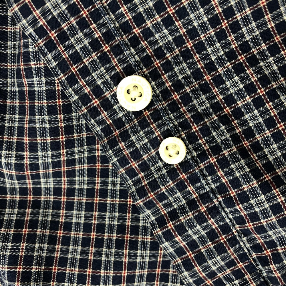 Nautica Blue & Red Short Sleeve Button Down Shirt - Picture 6 of 6